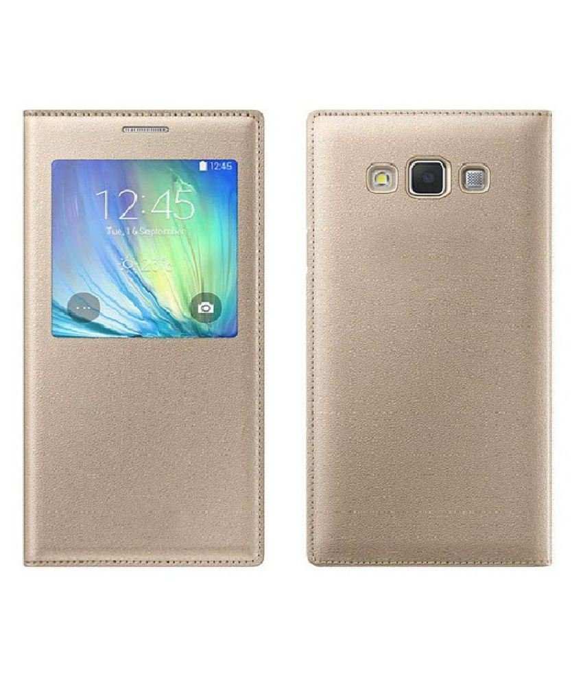 Купить Чехол задняя крышка Flip cover Samsung Galaxy A310 Window боковой  флип золотой по выгодной цене в интернет-магазине set-tehniki.com